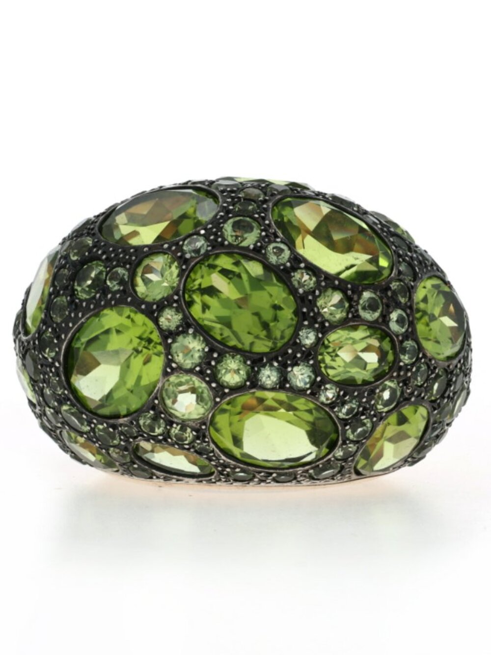 Pomelatto Tabou Peridot Cluster Cocktail Ring Sterling 925 Rose Gold 18k Sz5 1/2